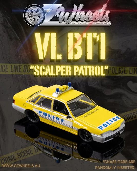 HOLDEN VL COMMODORE BT1 -- YELLOW "SCALPER PATROL" -- OZ WHEELS FSD 1:64