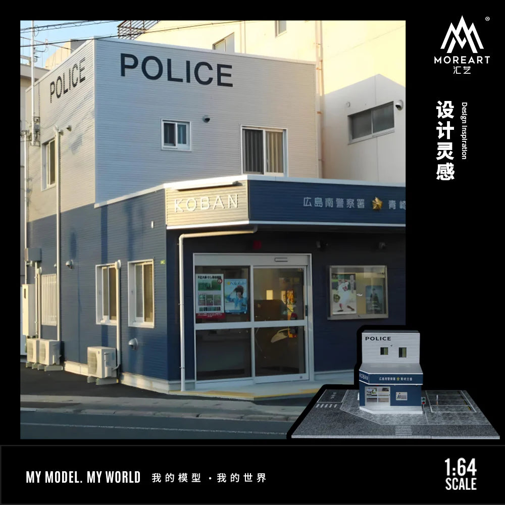 JAPANESE POLICE STATION SCENE MODEL MO936408 - MOREART 1:64