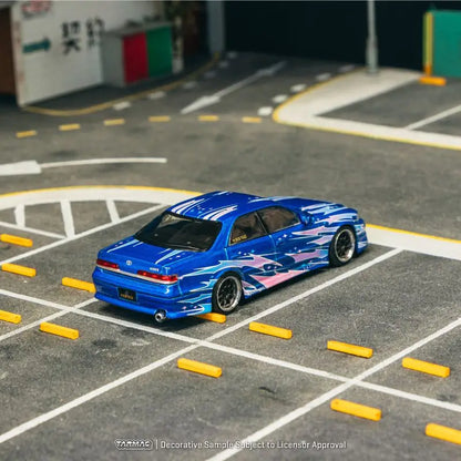 VERTEX Toyota Mark II JZX100 (Blue Metallic) - Tarmac Works 1:64