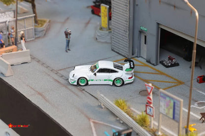 Porsche RWB 964 White w/ Green Rims - Star Model 1:64