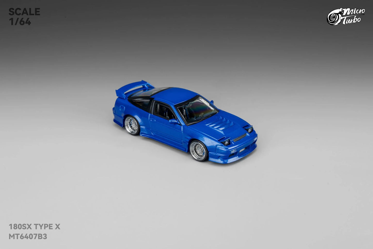 Custom 180SX Type X (Metallic Blue) Microturbo - 1/64