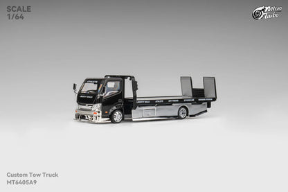 LBWK Custom Flat Bed Tow Truck Black Chrome Micro Turbo 1:64 LIMITED EDITION