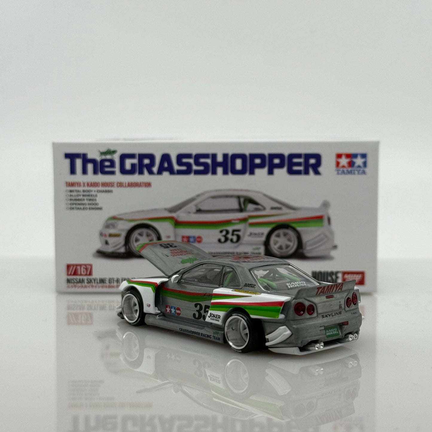 Nissan Skyline GT-R (R34) “The Grasshopper” CHASE Kaido House x MiniGT