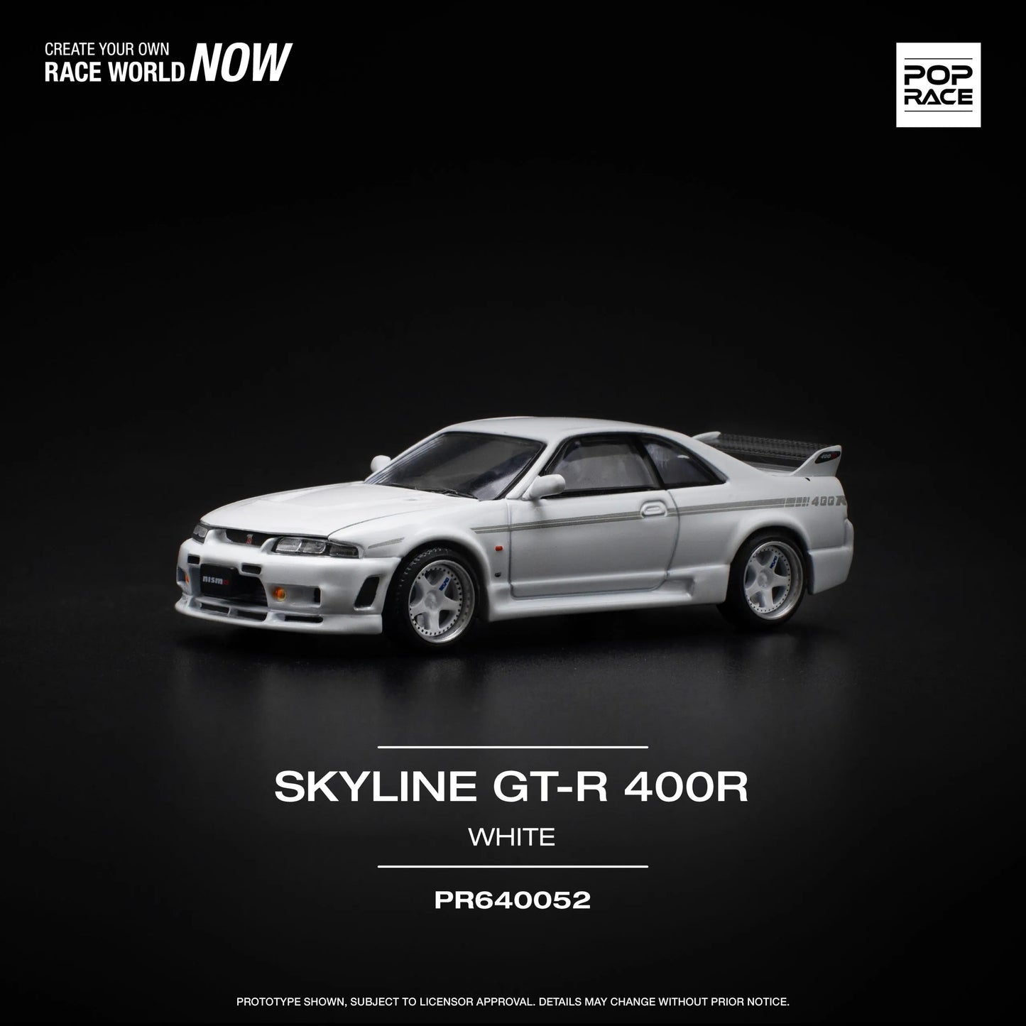 Nissan GT-R R33 Nismo 400R White – PR64-0052 POP RACE