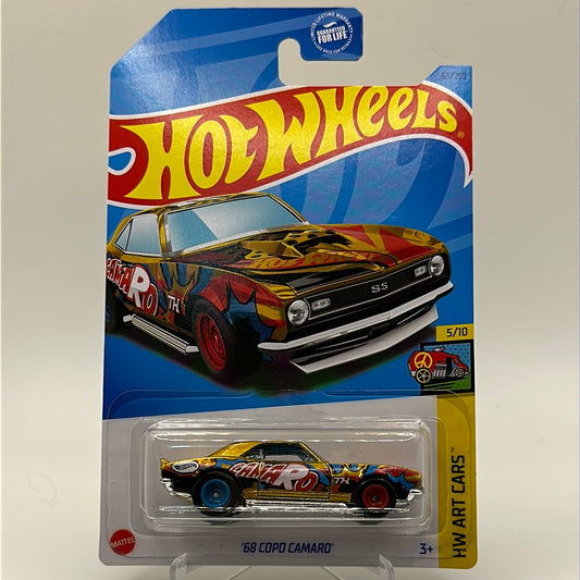 ‘68 Copo Camaro *STH* Super Treasure Hunt HW Art Cars 5/10 Hotwheels 63/250 Mainline 1:64