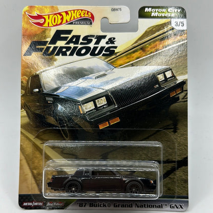 ‘87 Buick Grand National GNX Motor City Muscle 3/5 Fast & Furious Hotwheels Premium 1:64