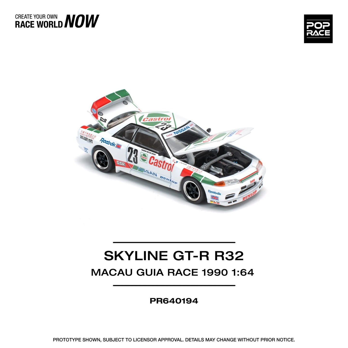 Nissan Skyline GT-R R32 Macau Guia Race 1990 Winner - POP RACE 1:64