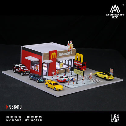 American McDonalds Scene w/LED Lights Morearts 1:64