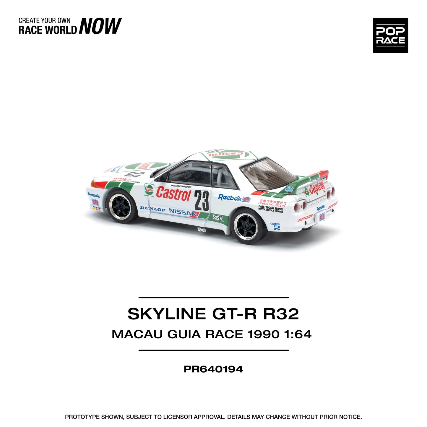 Nissan Skyline GT-R R32 Macau Guia Race 1990 Winner - POP RACE 1:64