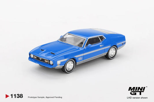 FORD MUSTANG MACH 1 (GRABBER BLUE) MINI GT 1:64