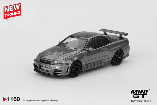 NISSAN SKYLINE GT-R (NISMO BNR34 CRS) (DARK METAL GRAY) - MINI GT 1:64