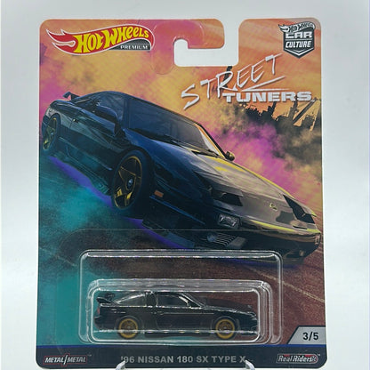 ‘96 Nissan 180SX Type X - STREET TUNERS 3/5 Hotwheels Premium *Cracked Blister*