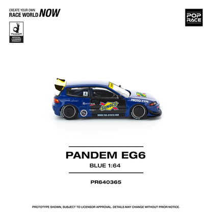 HONDA CIVIC EG6 PANDEM (SUNOCO BLUE/YELLOW) POP RACE 1:64