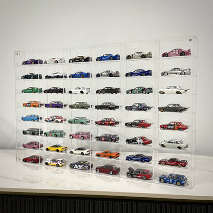 (PRE-ORDER) Premium Acrylic Display Case (Fits 48 Cars) Wall-Mount ready for Hotwheels & Diecast