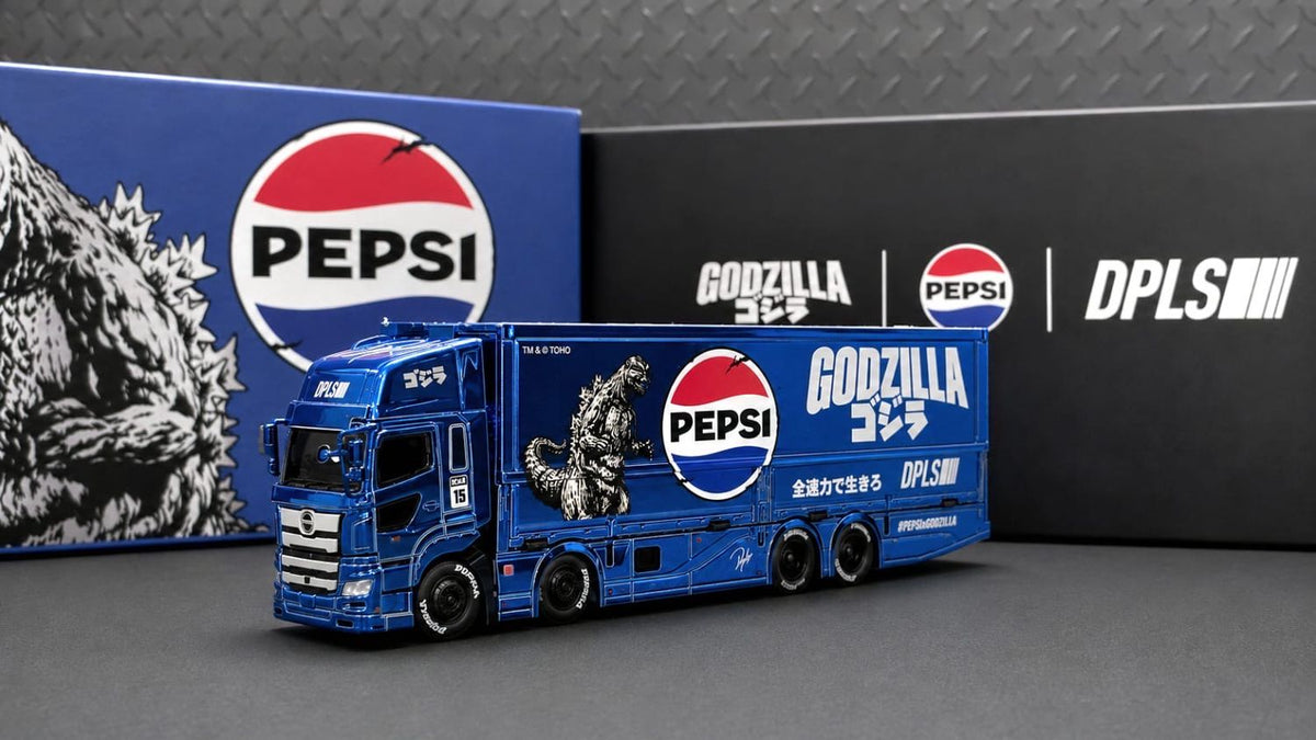 (PRE-ORDER) 2026 Hong Kong Car Show Limited Edition Pepsi-Cola X Godzilla Electroplated Paint GCD MODELS