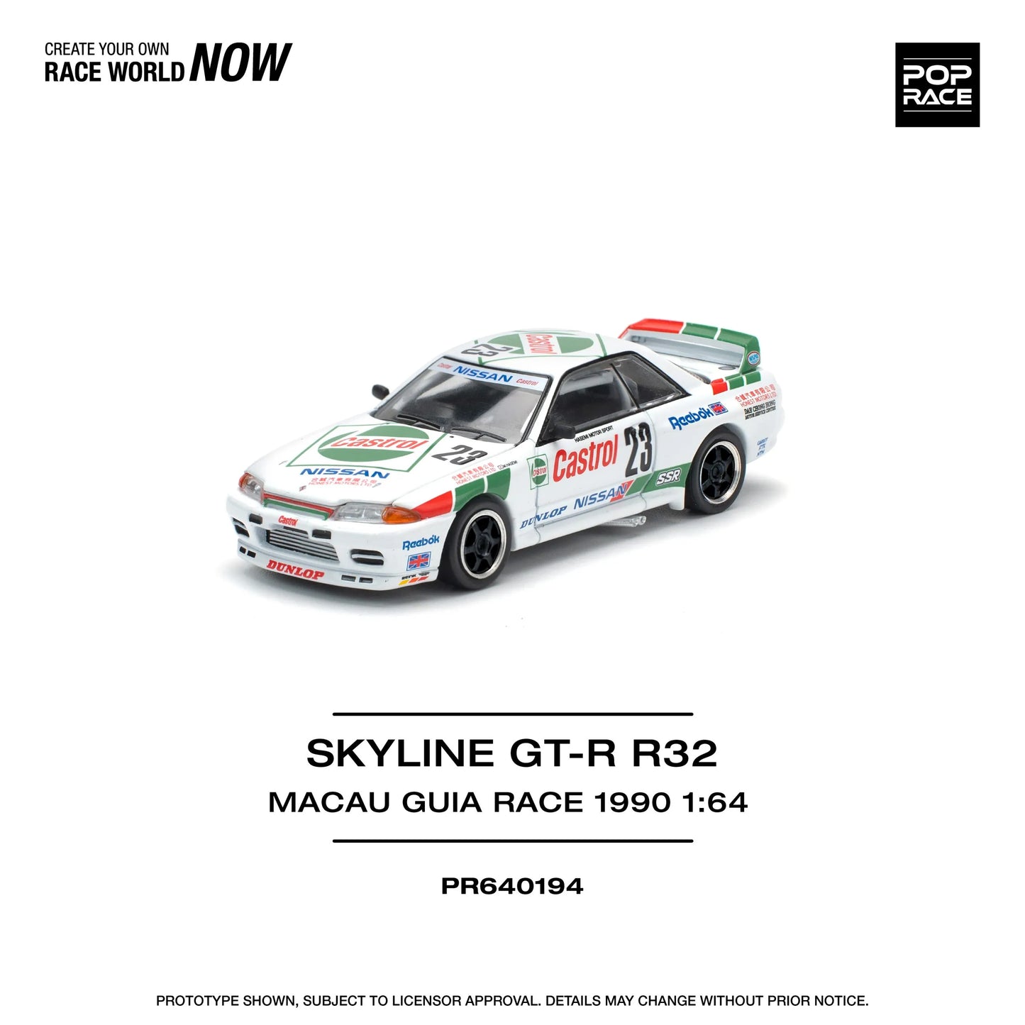 Nissan Skyline GT-R R32 Macau Guia Race 1990 Winner - POP RACE 1:64