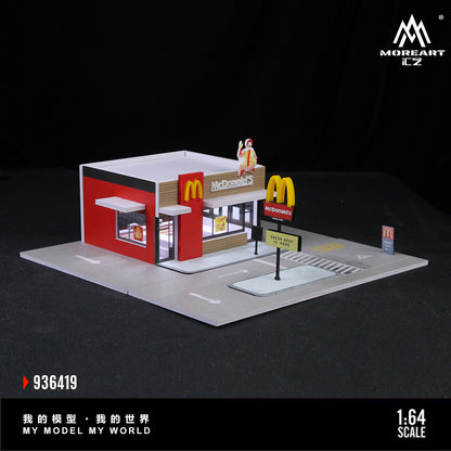 American McDonalds Scene w/LED Lights Morearts 1:64