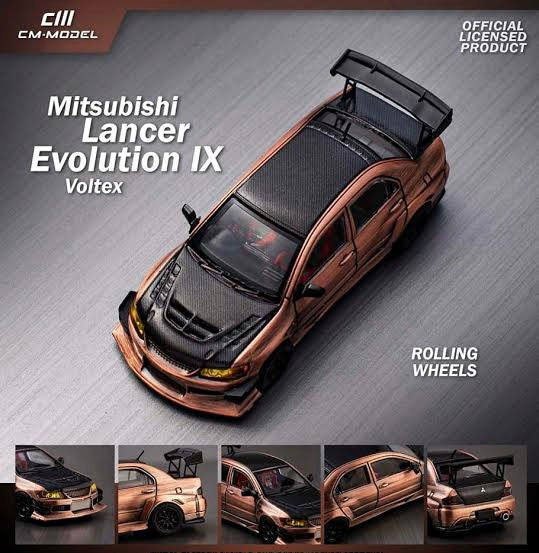 Mitsubishi Lancer Evo IX Bronze with Carbon Hood - CM Model