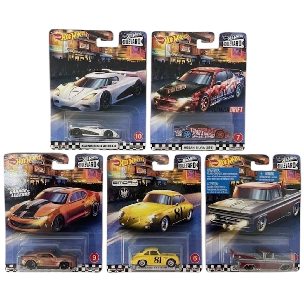 Boulevard #6-10 Set Of 5 Complete Hotwheels Premium