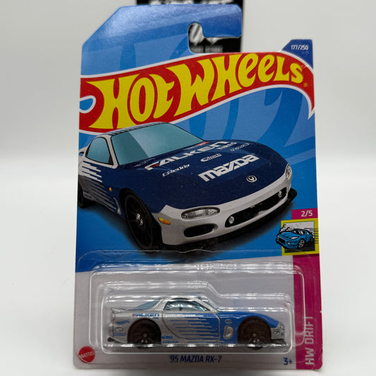 ‘95 Mazda RX-7 HW Drift 2/5 Hotwheels Mainline 177/250 Falken *SOFT CORNERS