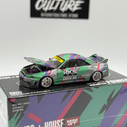Nissan Skyline GT-R (R33) HKS V1 *RAW CHASE* //129 Kaido House x MiniGT