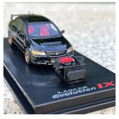 Mitsubishi Lancer EVOLUTION 9 IX (BLACK) w/Engine Sports Model CM 1:64