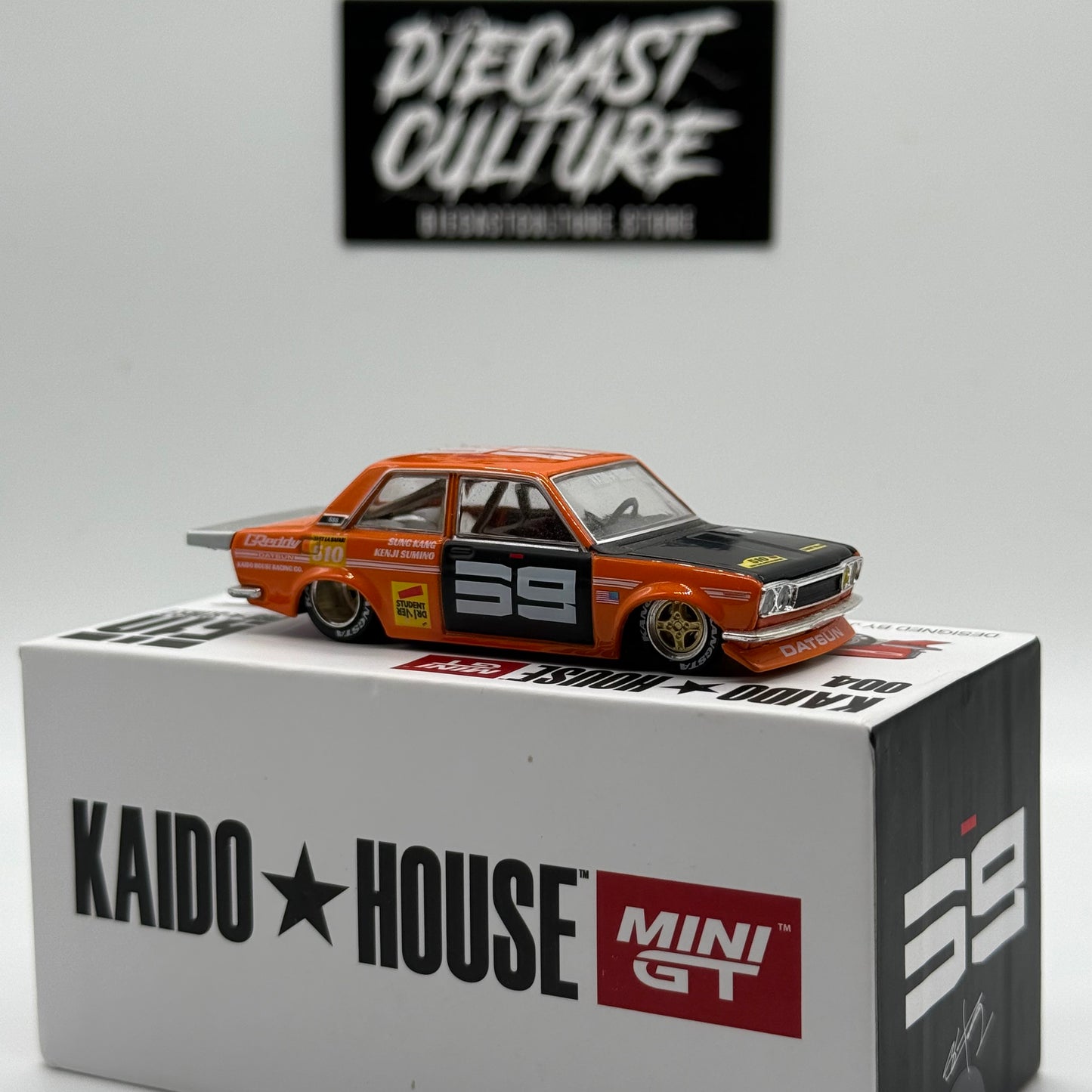 Datsun 510 Pro Street 004 Orange - Kaido House x MiniGT *Opened*