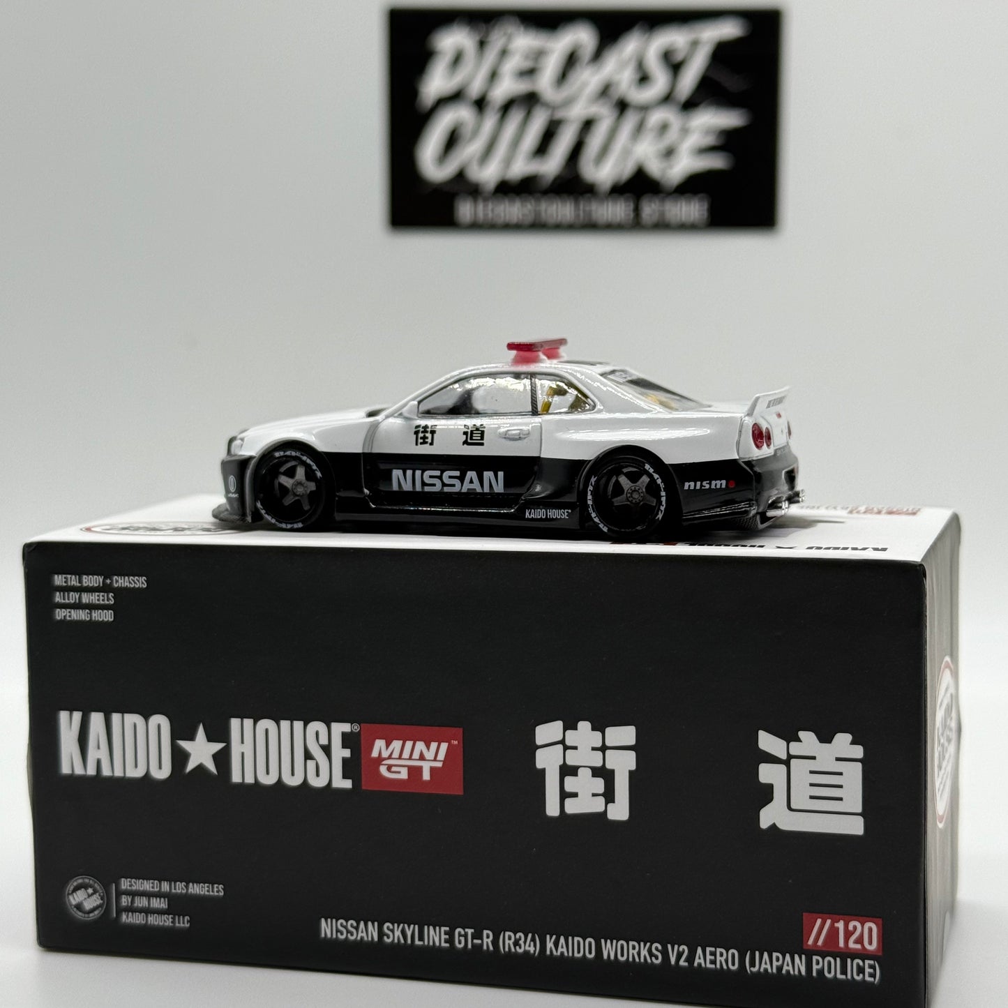 Nissan Skyline GT-R R34 Kaido Works V2 AERO //120 - Kaido House x MiniGT *Opened*