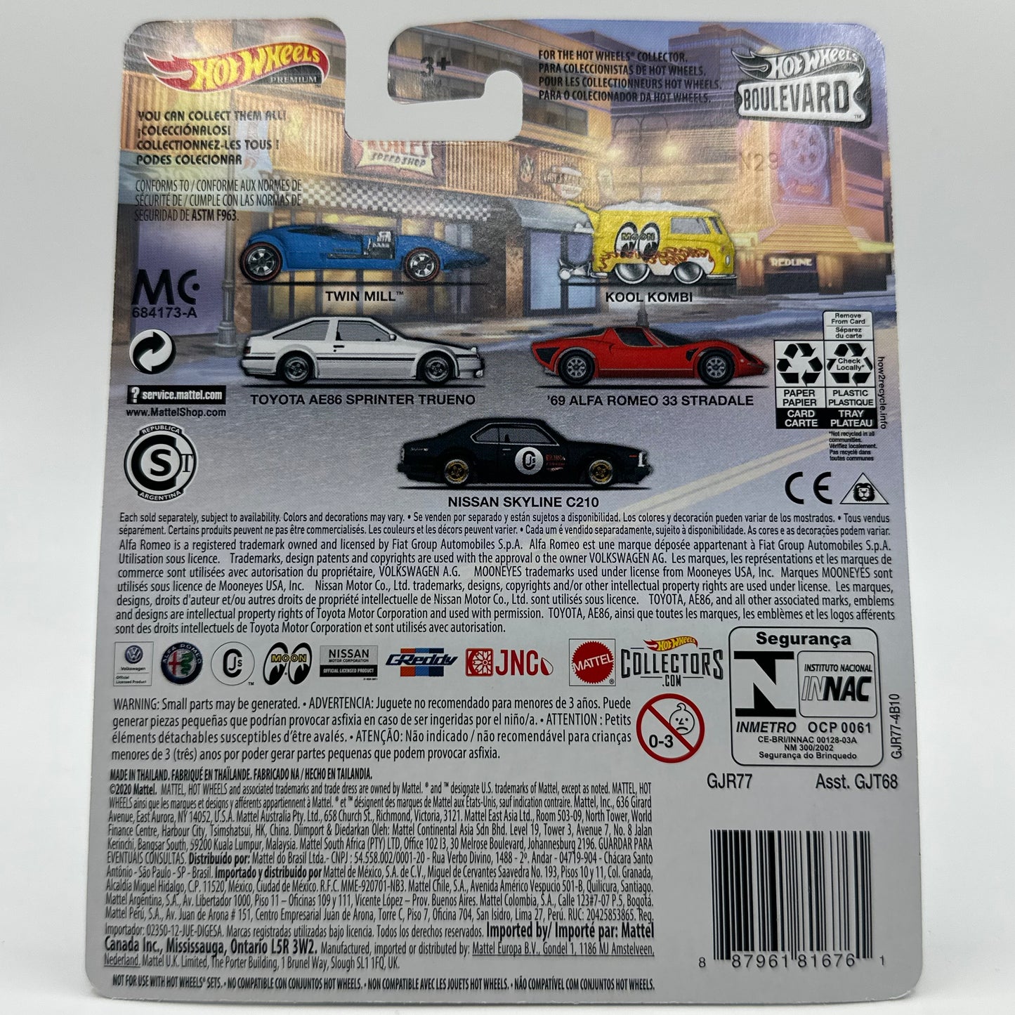 Toyota AE86 Sprinter Trueno Boulevard #18 Hotwheels Premium