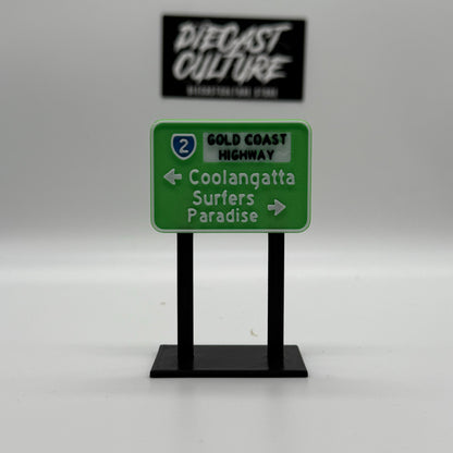 Gold Coast Highway Signage - (Set of 1) Suitable for 1:64 Scale