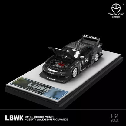 LBWK S15 Black Diecast Model Car - TimeMicro 1:64 Limited to 2000pcs