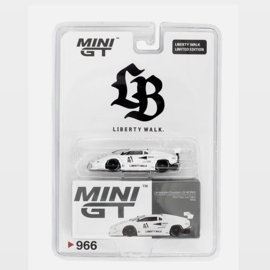 966 Lamborghini Countach LB Works White *LIBERTY WALK EXCLUSIVE* LB Blister - TSM Mini GT