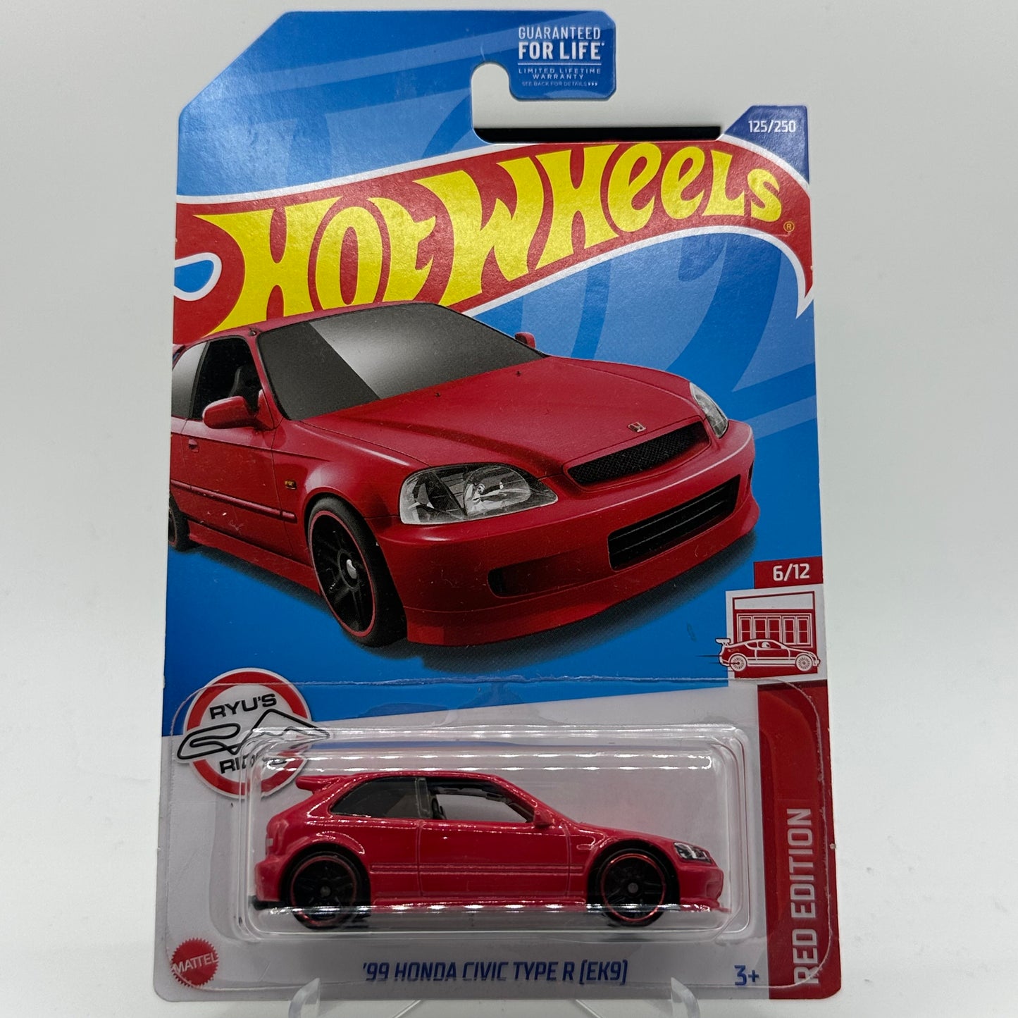 ‘99 Honda Civic Type R (EK9) US TARGET RED EDITION 6/10 Hotwheels Mainline 125/250