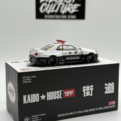 Nissan Skyline GT-R R34 Kaido Works V2 AERO //120 - Kaido House x MiniGT *Opened*