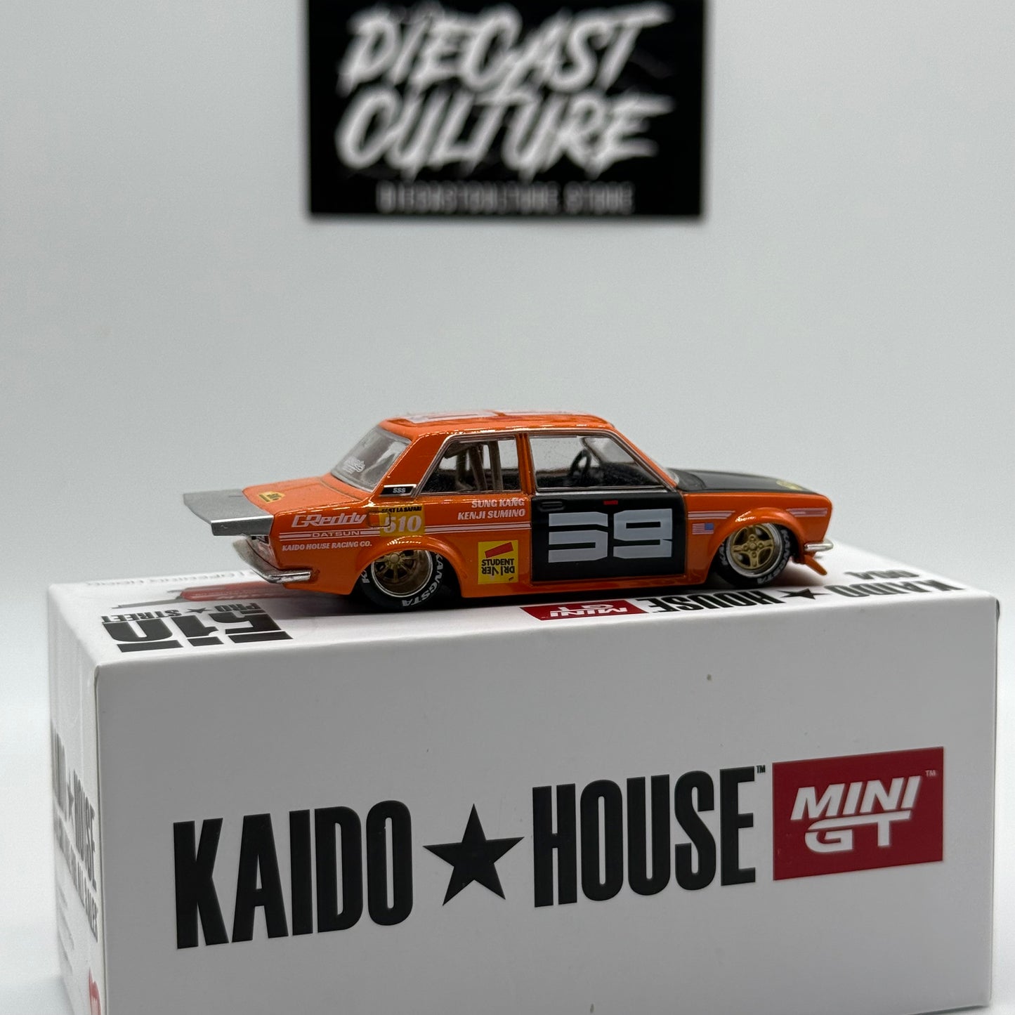 Datsun 510 Pro Street 004 Orange - Kaido House x MiniGT *Opened*