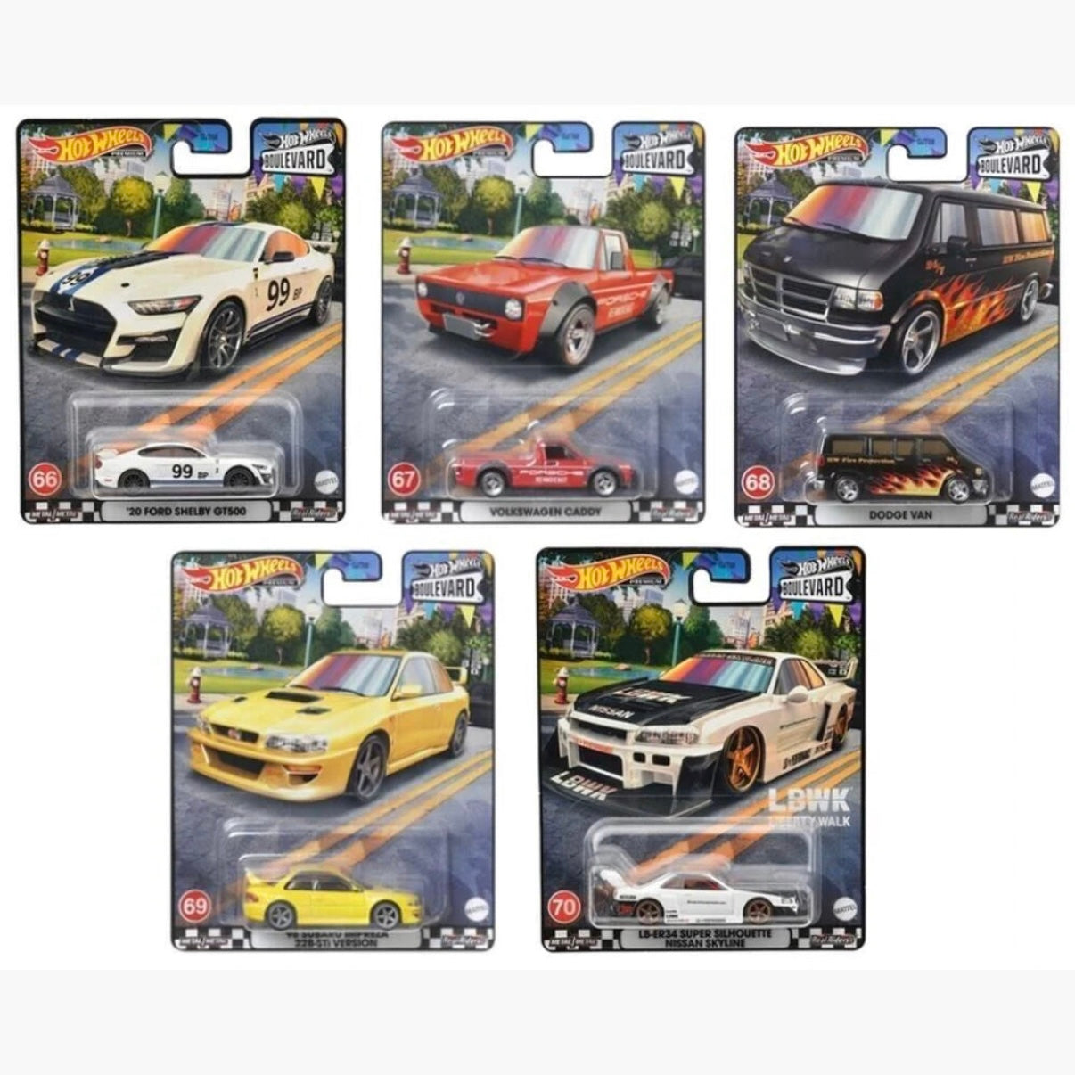 Boulevard #66-70 Set Of 5 Complete Hotwheels Premium
