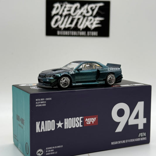 Nissan Skyline GT-R R34 Greddy //074 - Kaido House x MiniGT *Opened*