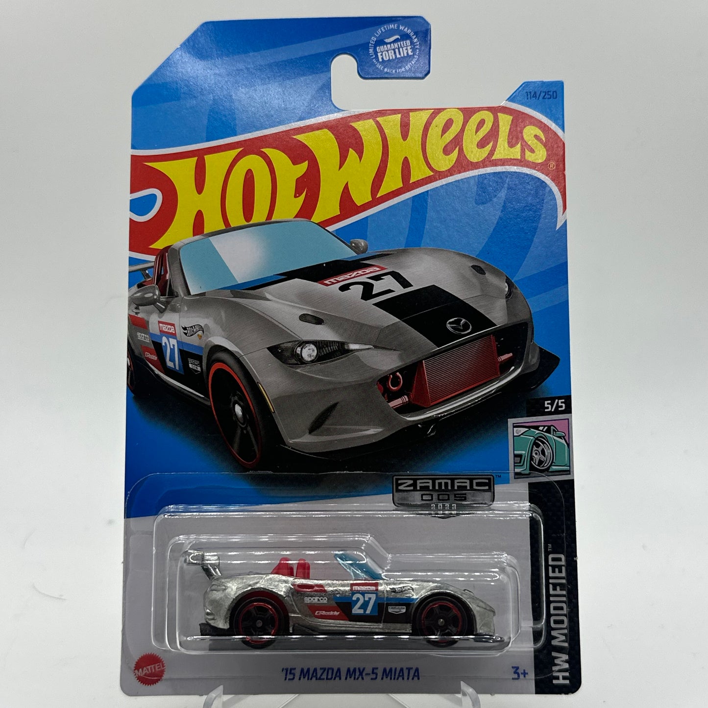 ‘15 Mazda MX-5 Miata - HW Modified 5/5 Hotwheels Mainline 114/250 ZAMAC