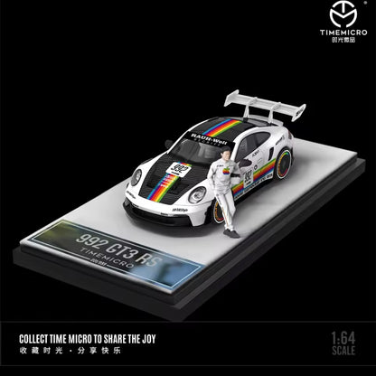 Porsche 992 GT3 RS w/Figure (White) *LIMITED TO 999pcs* Time Micro 1:64