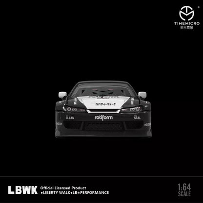 LBWK S15 Black Diecast Model Car - TimeMicro 1:64 Limited to 2000pcs