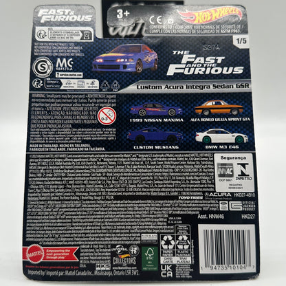 Custom Acura Integra Sedan GSR - FAST & FURIOUS 1/5 Hotwheels Premium