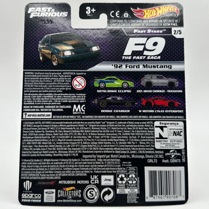 ‘92 Ford Mustang FAST & FURIOUS 2/5 Fast Stars Hotwheels Premium