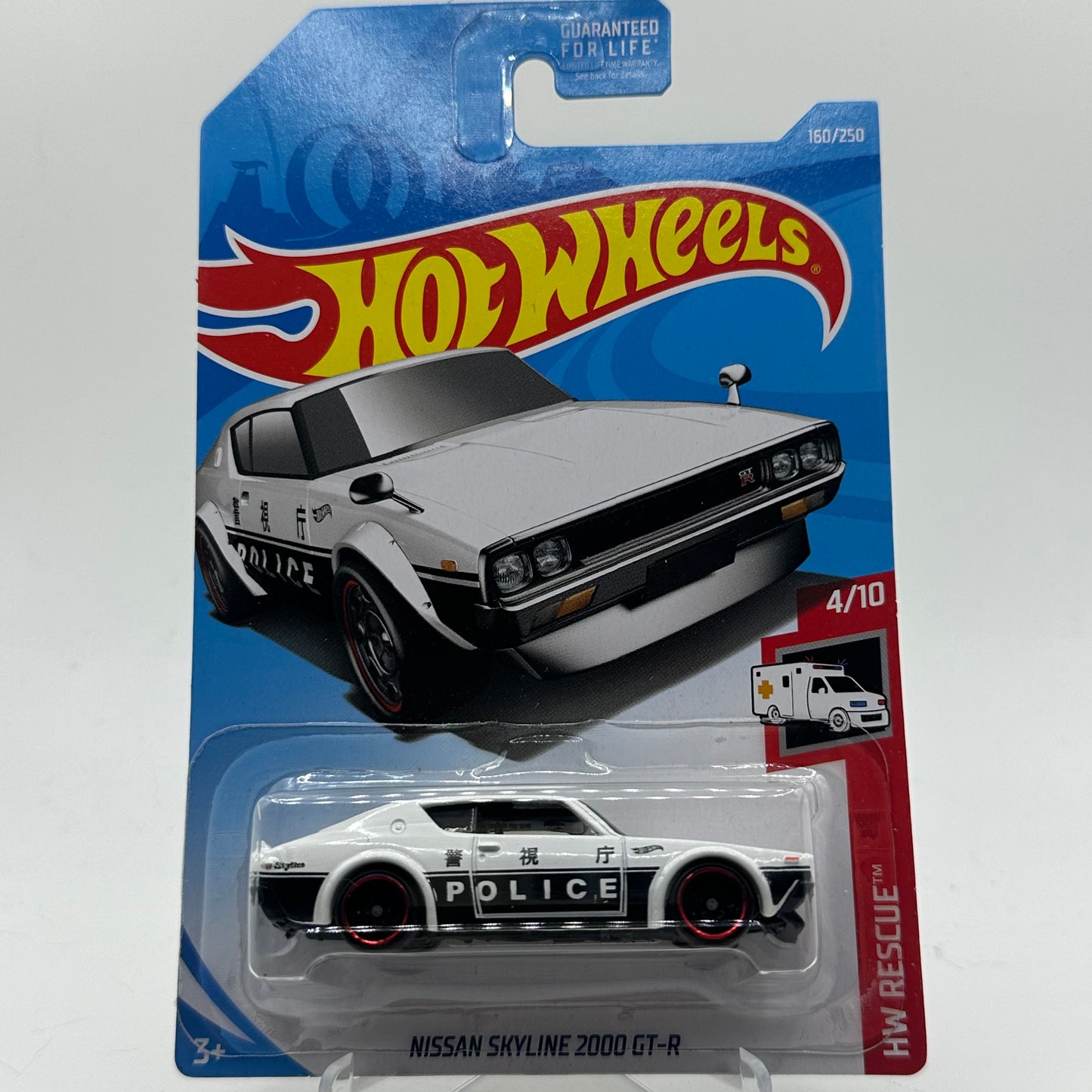 Nissan Skyline 2000 GT-R (HW RESCUE) 4/10 Hotwheels Mainline 160/250 POLICE