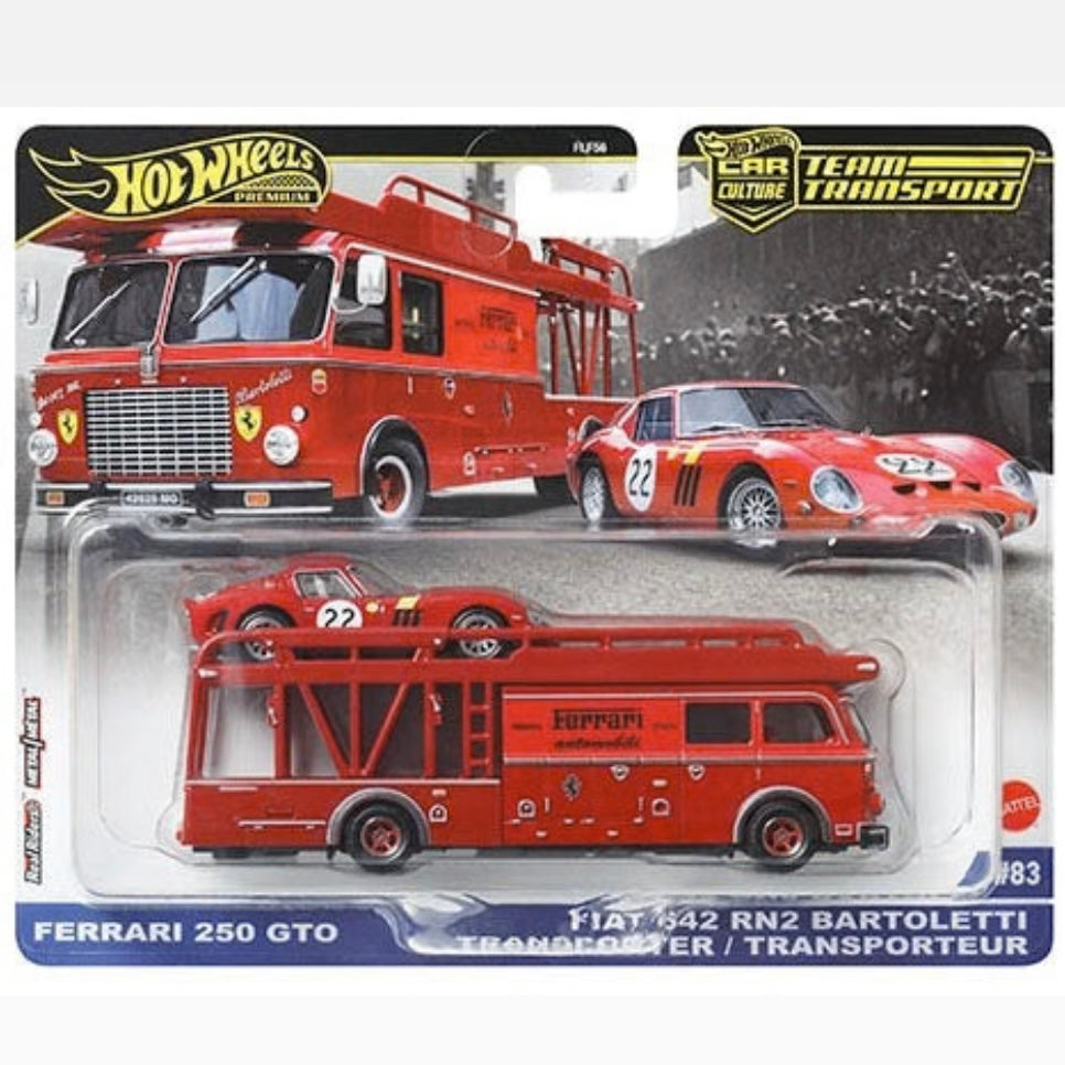 Ferrari 250 GT0 / Fiat Bartoletti - Hotwheels Premium 1:64 Car Culture Team Transport