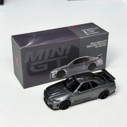 NISSAN SKYLINE GT-R (NISMO BNR34 CRS) (DARK METAL GRAY) - MINI GT 1:64