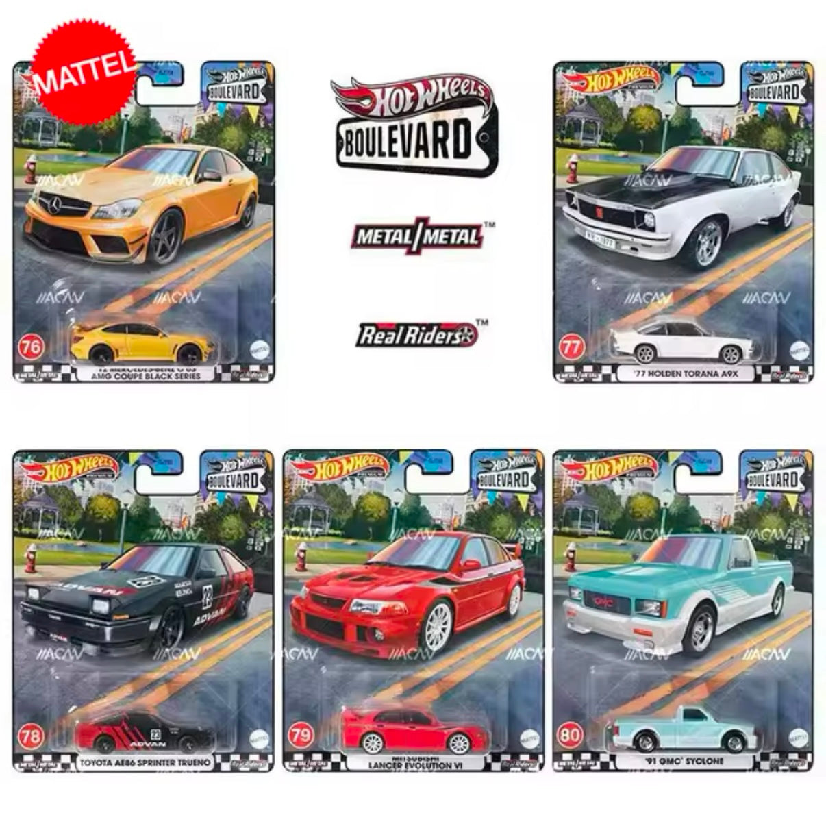 Boulevard #76-80 Set Of 5 Complete Hotwheels Premium