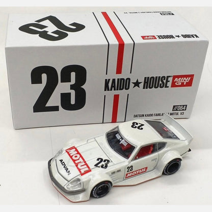*Open-Box* Datsun Fairlady Z Motul V3 White 064 Kaido House x MiniGT 1:64 Scale