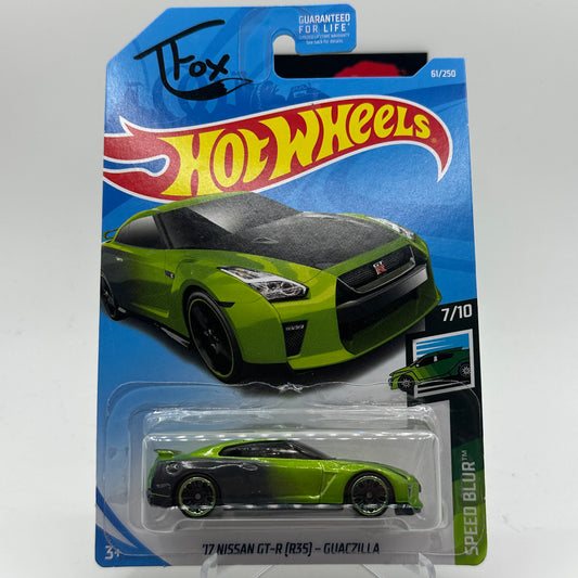 ‘17 Nissan GT-R (R35)- Guaczilla TFox Speed Blur 7/10 Hotwheels Mainline 1:64