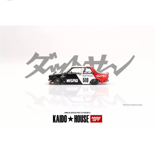 Datsun Street 510 Racing V1 'Nismo' Kaido House x Mini GT 1:64