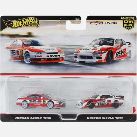 Nissan 240SX (S14) & Silvia (S15) TWIN PACK Hotwheels Premium Car Culture